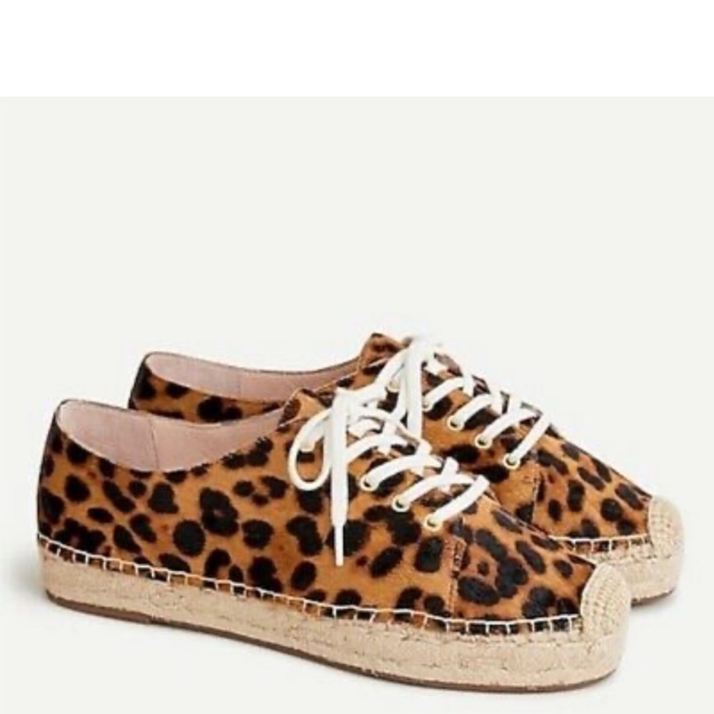 J.Crew Espadrille Sneakers in Leopard Calf Hair, New, Never Worn - Picture 2 of 7